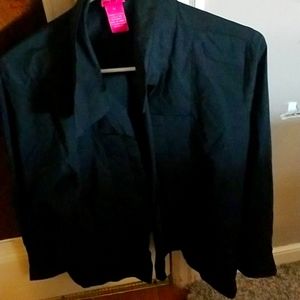 Black collared button up top size 1x new